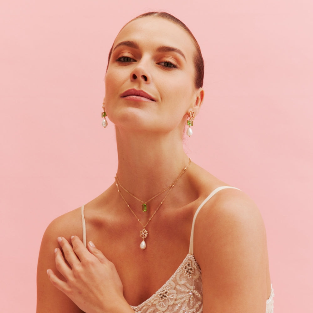 Pearl & Green Necklace