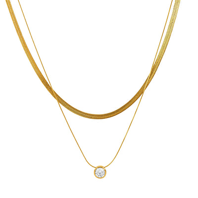 Layered Gold Plated Snake Chain Necklace