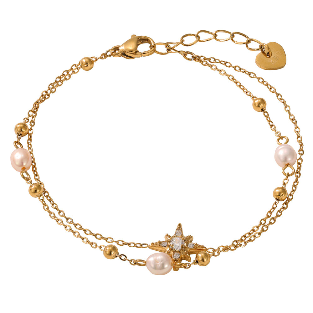 Lilith Shell Pearl & Crystal Bracelet