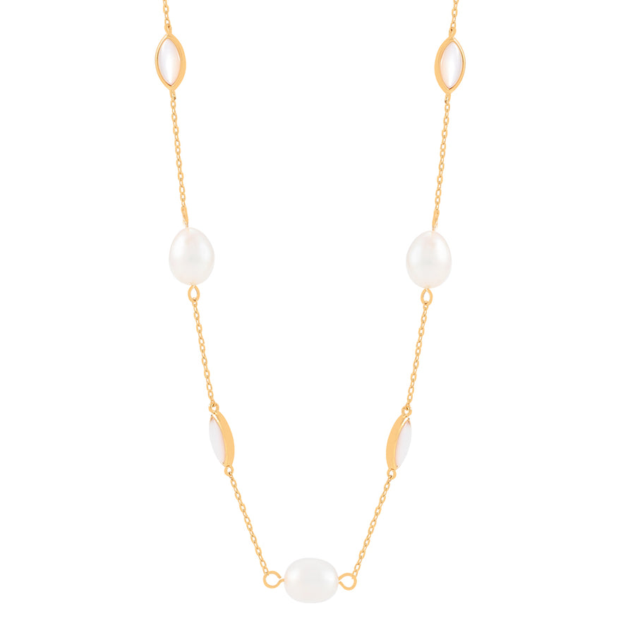 MOP & Freshwater Pearl Necklace