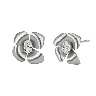 Madelyn Brushed Silver Plated Earrings