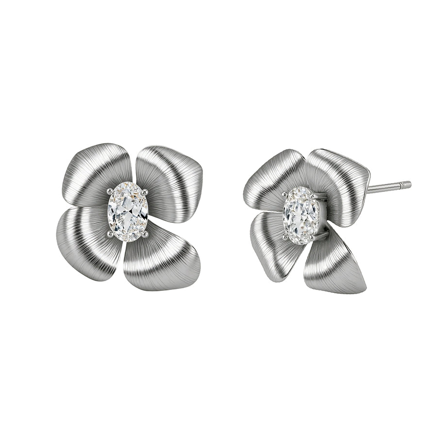 Madelyn Brushed Silver Plated Earrings