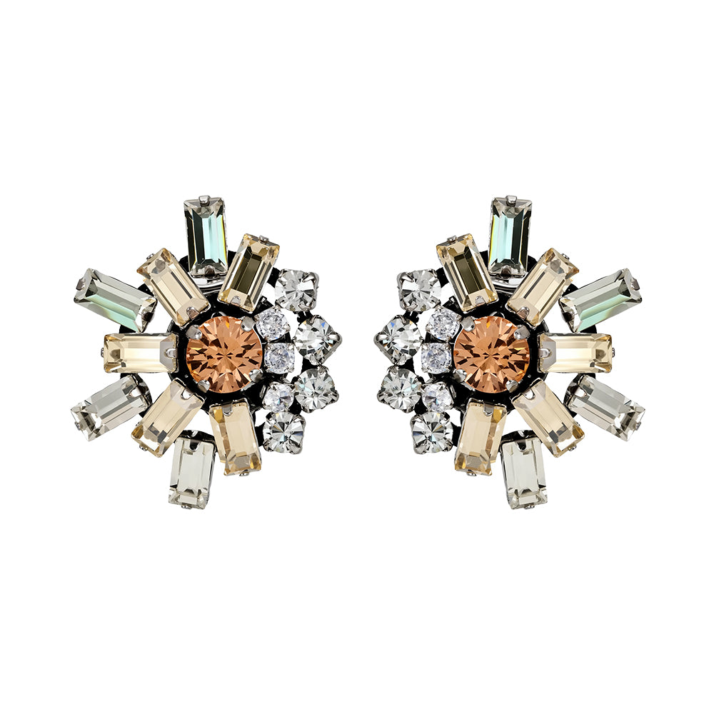 Olivia Crystal & Golden Shadow Earrings
