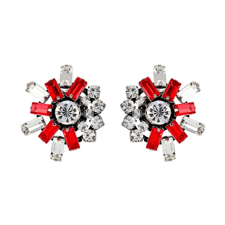 Olivia Crystal & Ruby Earrings