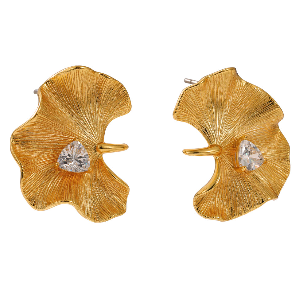 Ophelia Gold Stud Earrings