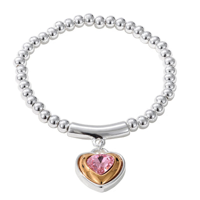 Pink Mixed Metal Bracelet