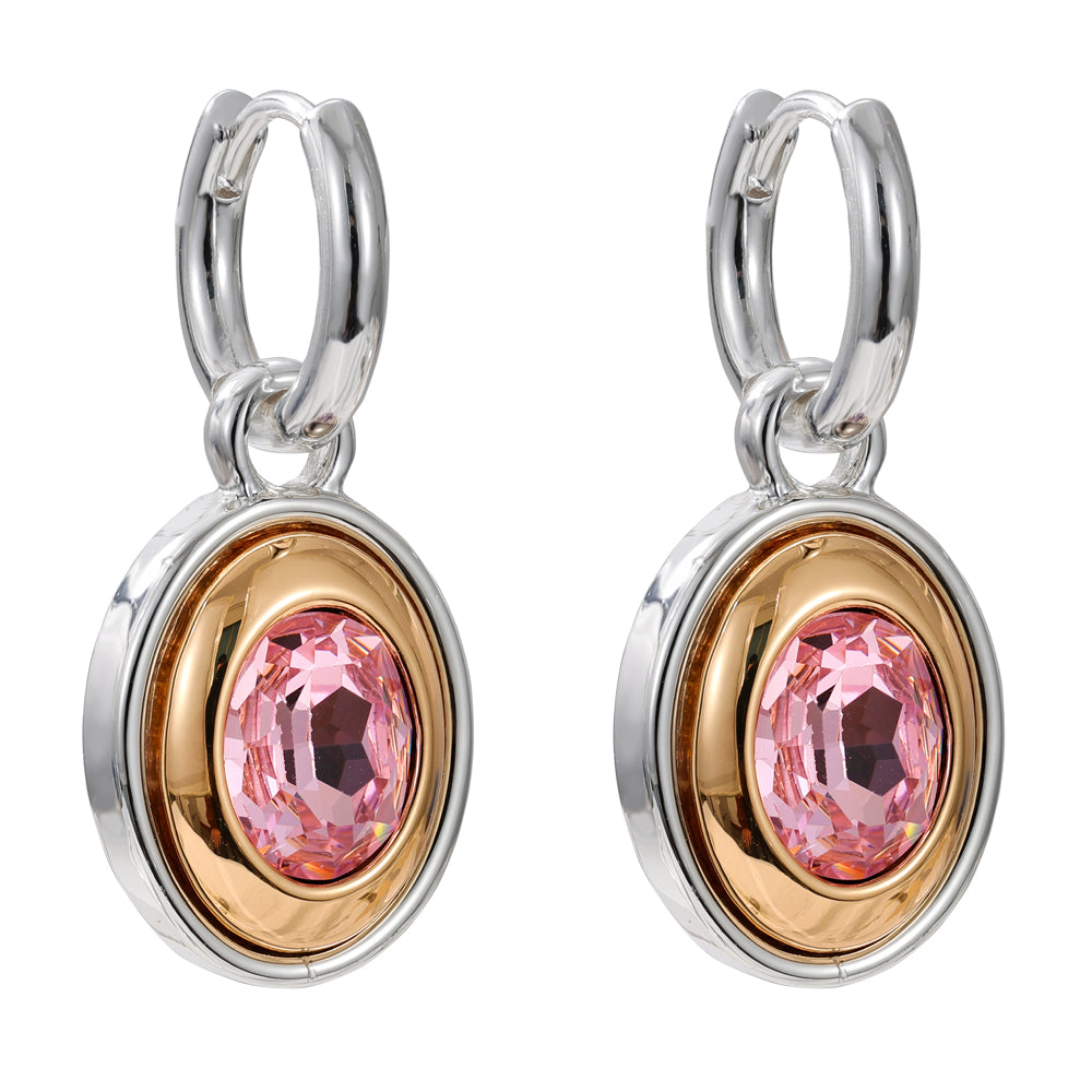 Pink Mixed Metal Earrings
