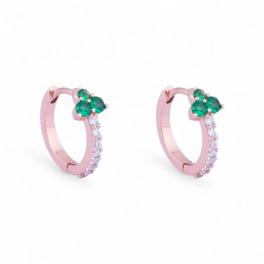 Emerald Huggie Earrings