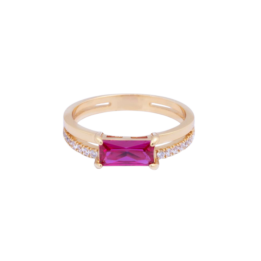 Fuchsia Baguette Ring #8