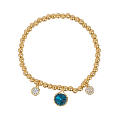 Crystal & Sapphire Beaded Bracelet