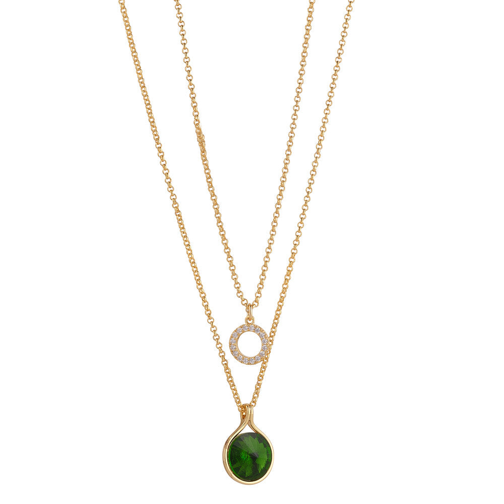 Emerald deals layered necklace