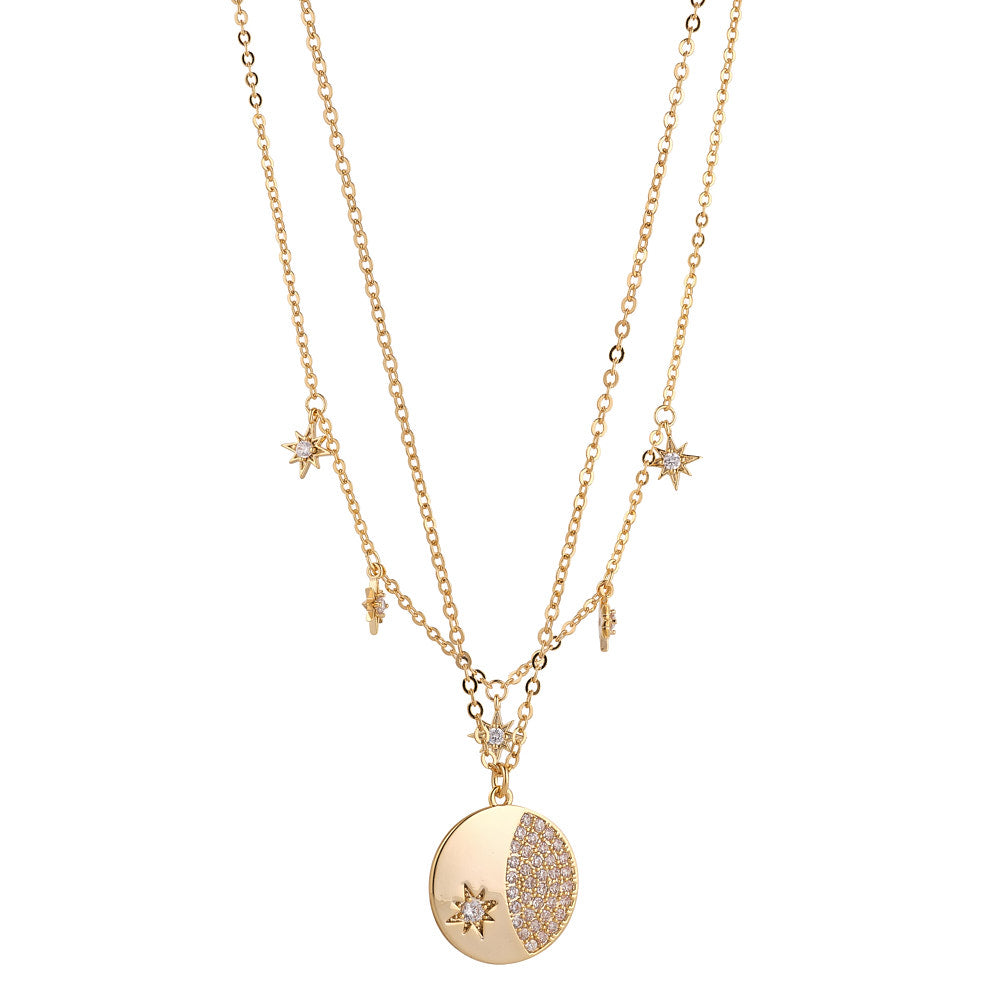 Starry Disc Layered Necklace