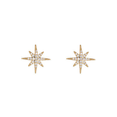 White CZ Star Earrings