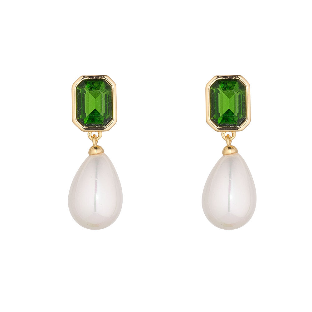 Pearl & Emerald Earrings
