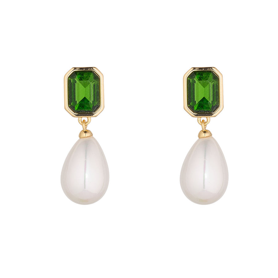 Pearl & Emerald Earrings