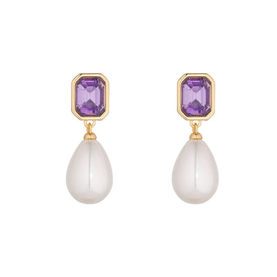 Pearl & Amethyst Earrings