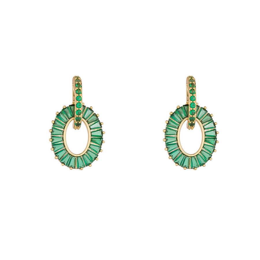 Emerald Baguette Earrings