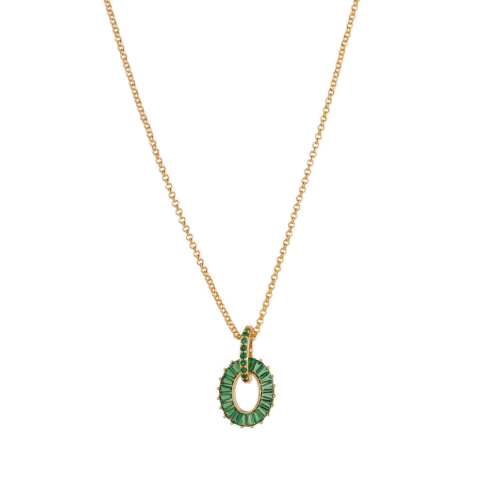 Emerald Baguette Pendant
