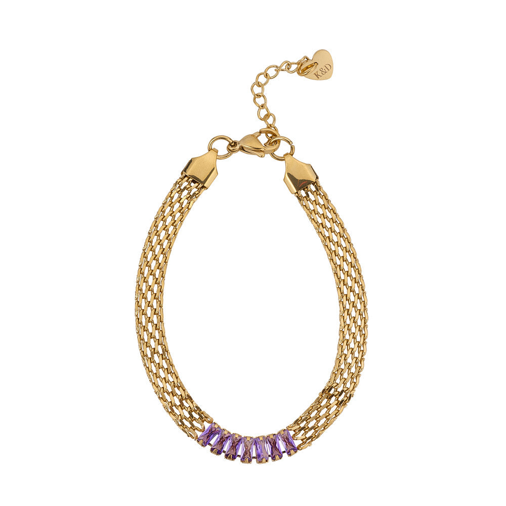 Amethyst Mesh Bracelet