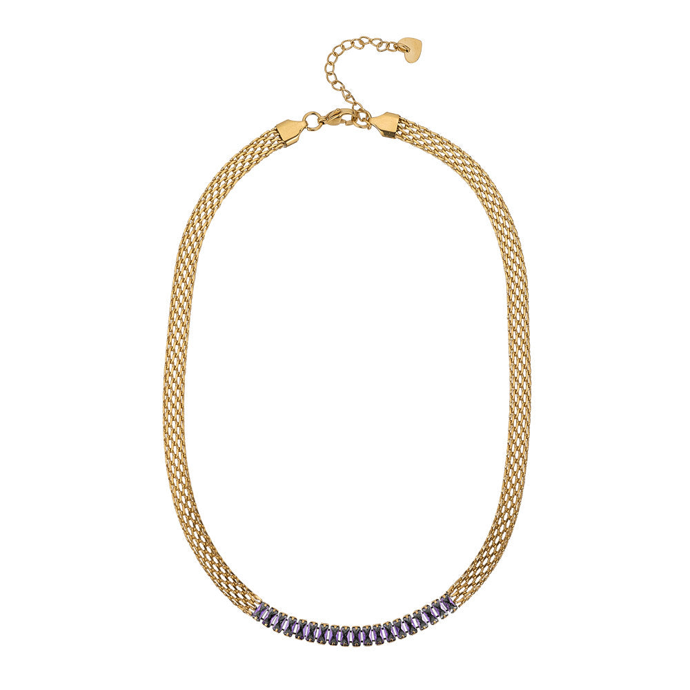 Amethyst Mesh Necklace