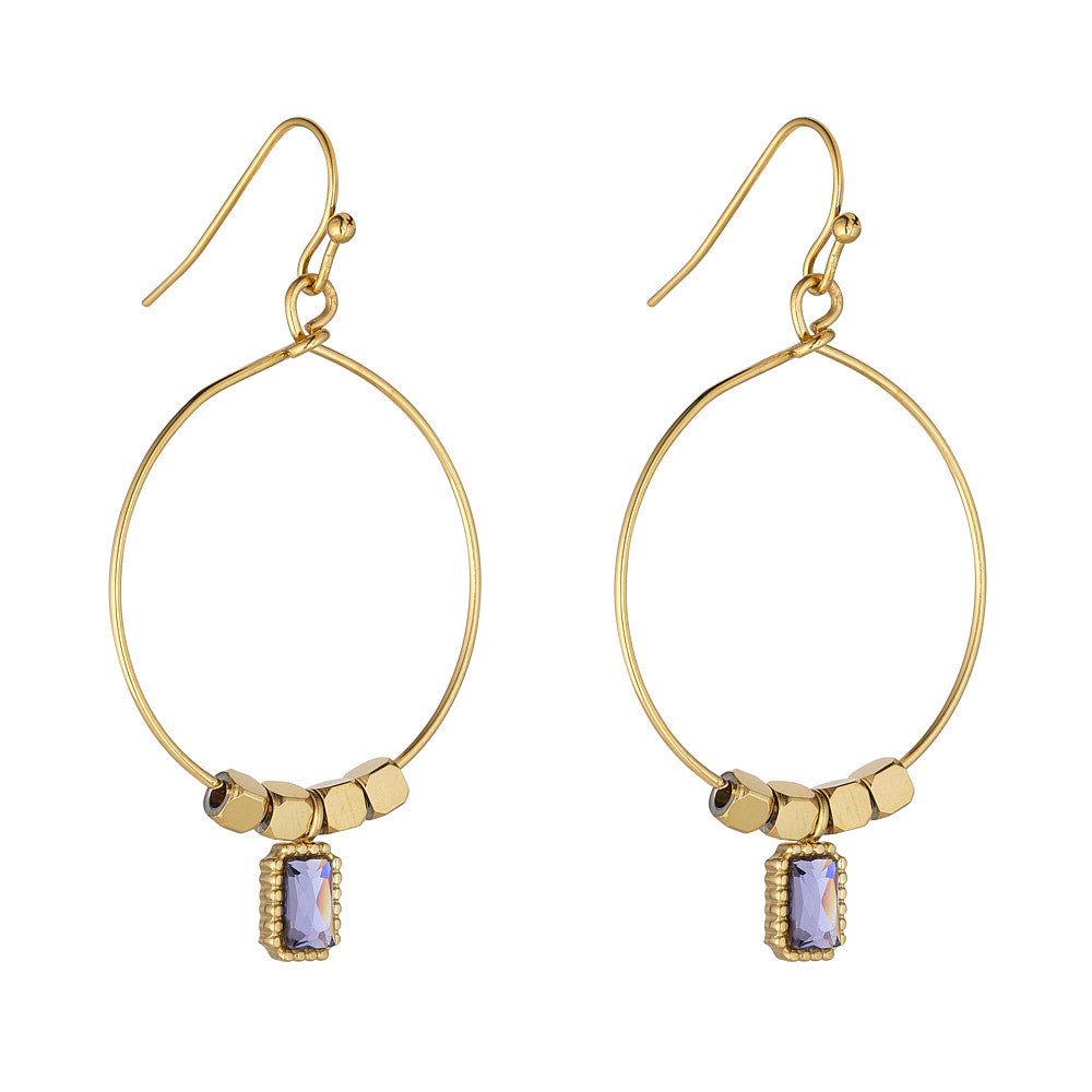 Keilani Amethyst CZ Earrings