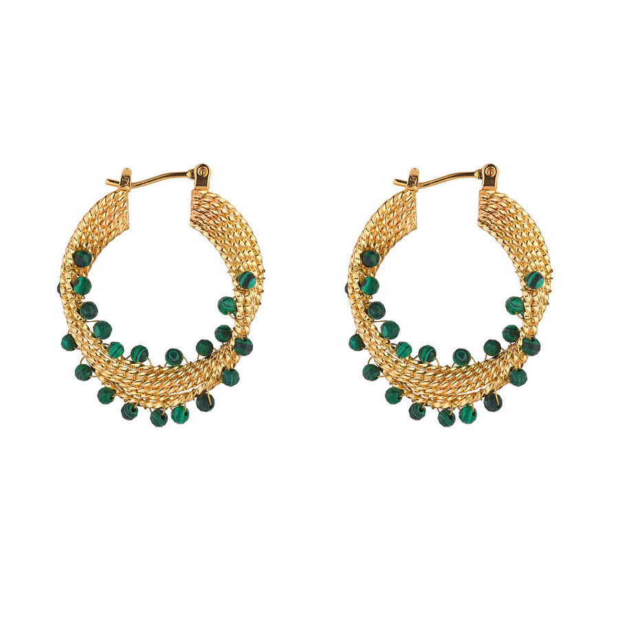 Spiral Green Earrings