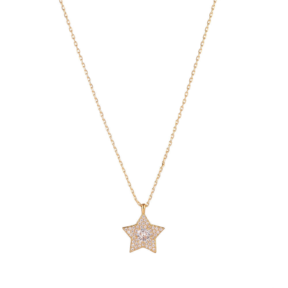 Gold Micropavé Star Pendant