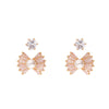 Gold Pearl & Diamanté Earring Set