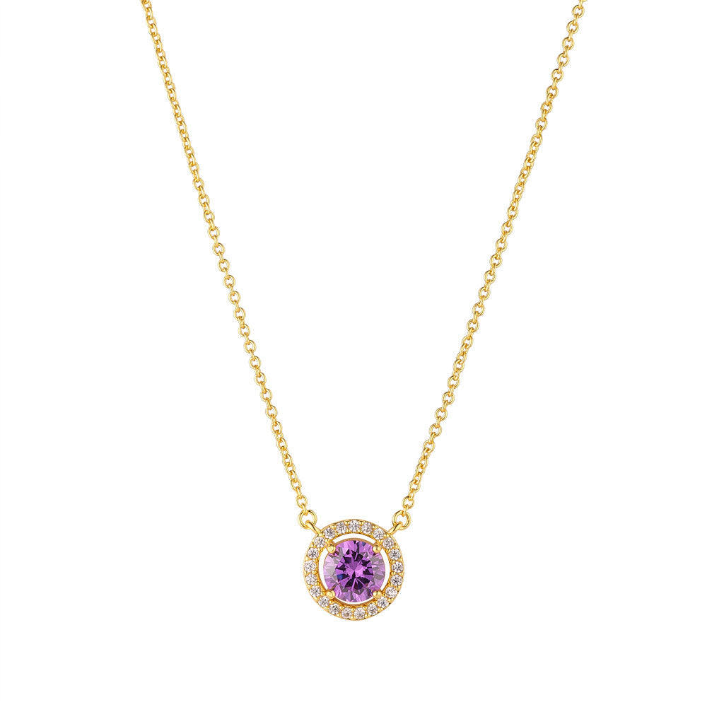 Round Amethyst Necklace
