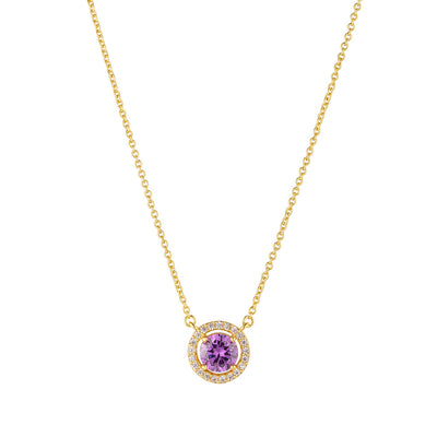 Round Amethyst Necklace