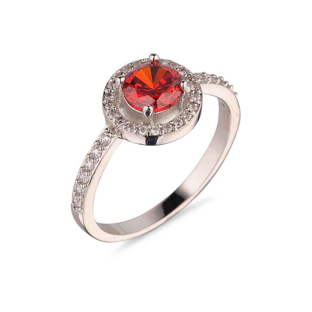 Round Garnet Ring #7