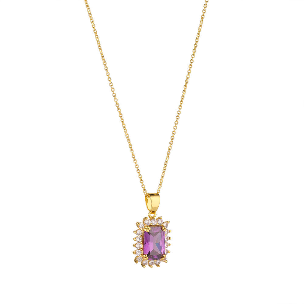 Necklace Gold Amethyst