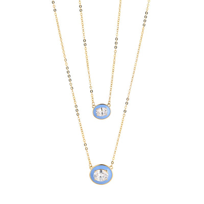 Blue Enamel Necklace
