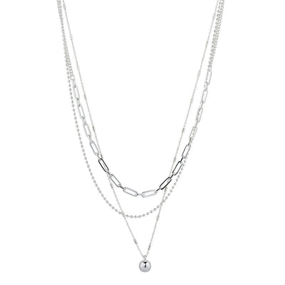 Silver Plated Layered Necklace