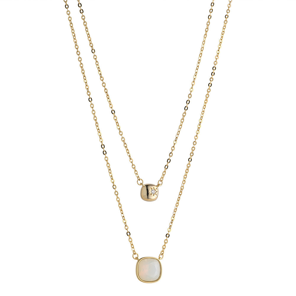 Sasha White Opal Layered Necklace