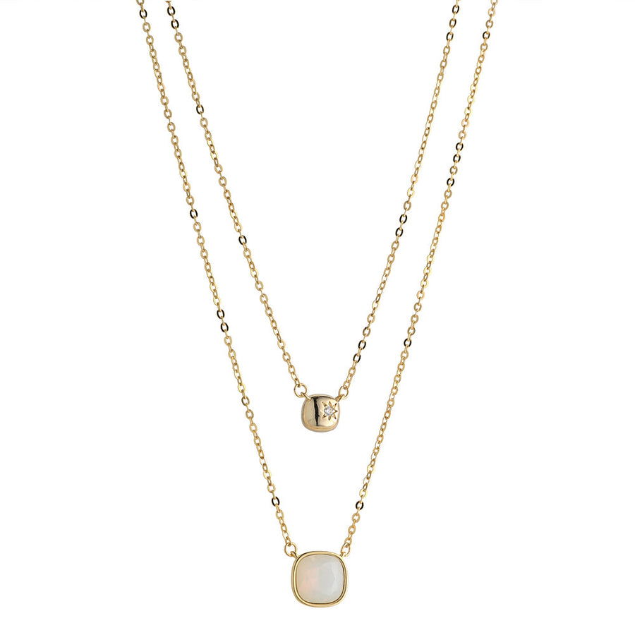 Sasha White Opal Layered Necklace