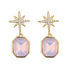 Rosewater Opal Crystal Star Earrings