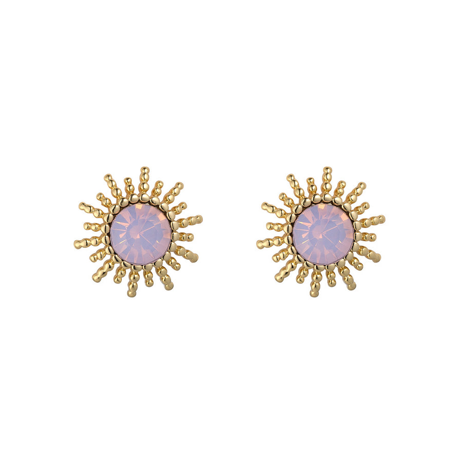 Rosewater Opal Sunburst Earrings