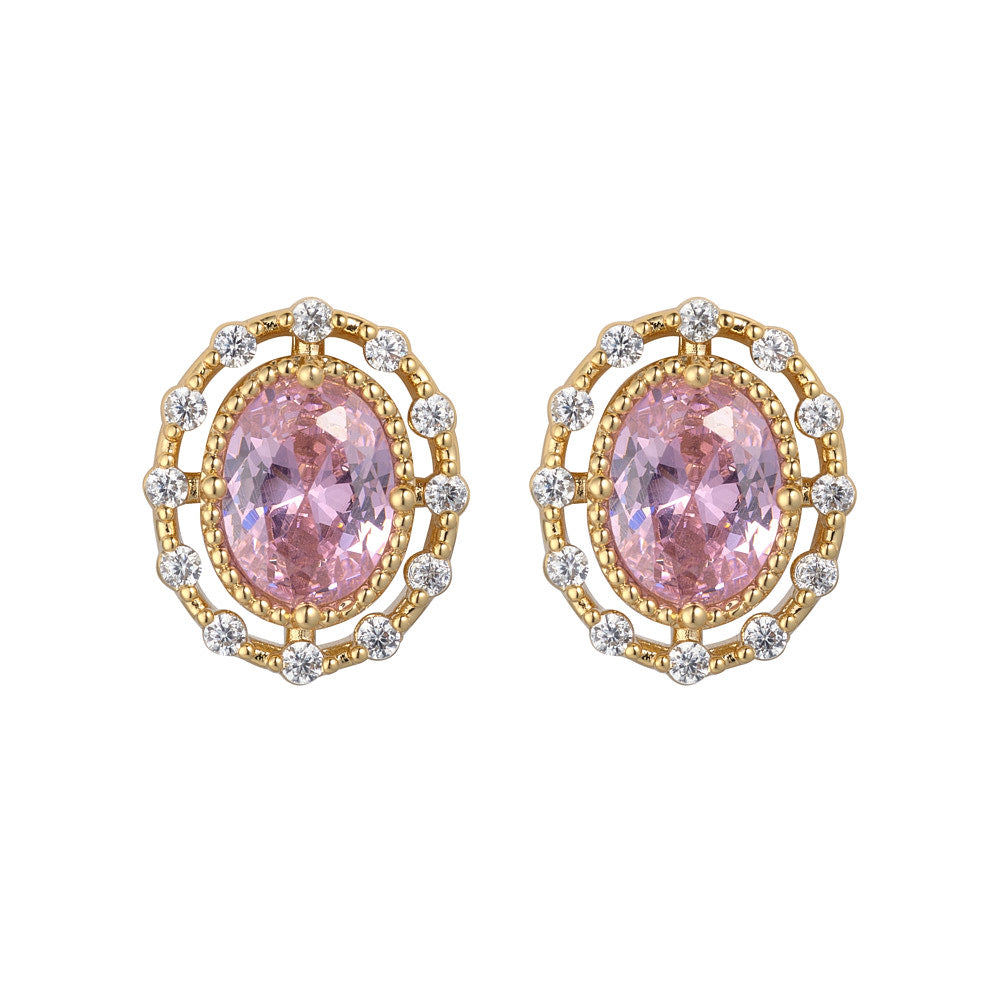 Vintage Pink Crystal Earrings