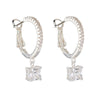 Silver Crystal Hoop Earrings