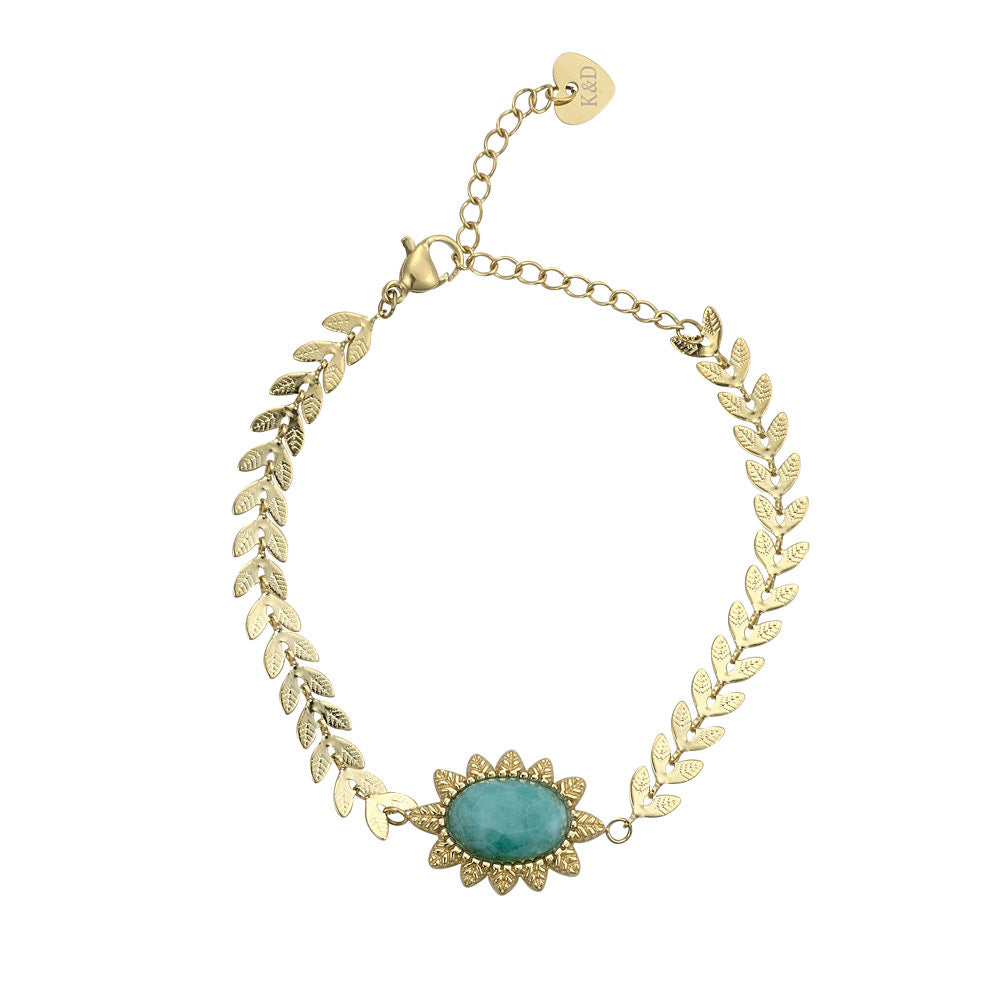 Semi Precious Amazon Stone Bracelet