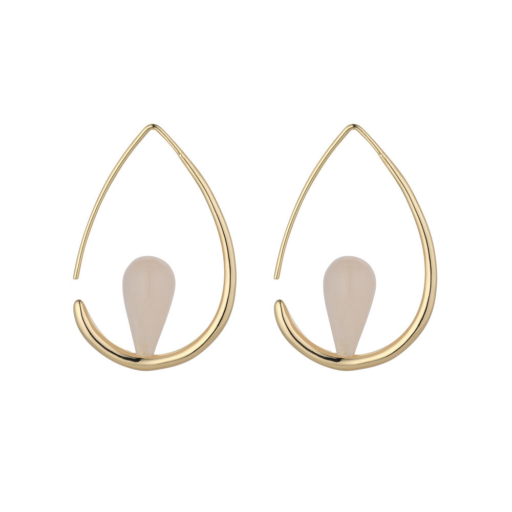 Gia Pink Aventurine Hoops