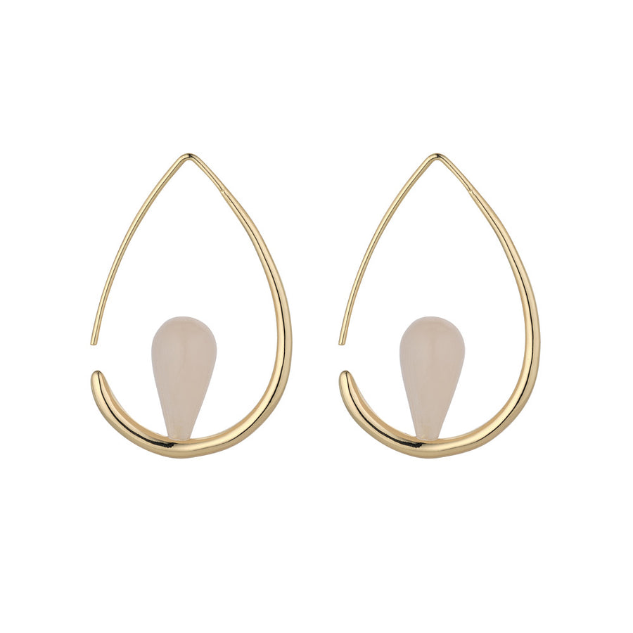 Gia Pink Aventurine Hoops