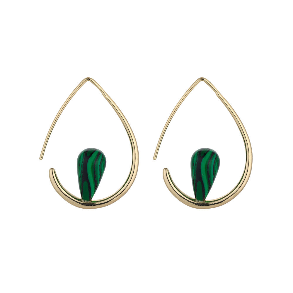 Gia Malachite Hoops