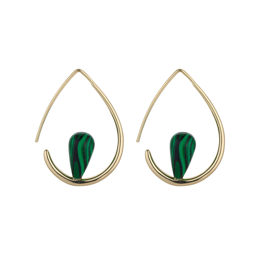 Gia Malachite Hoops