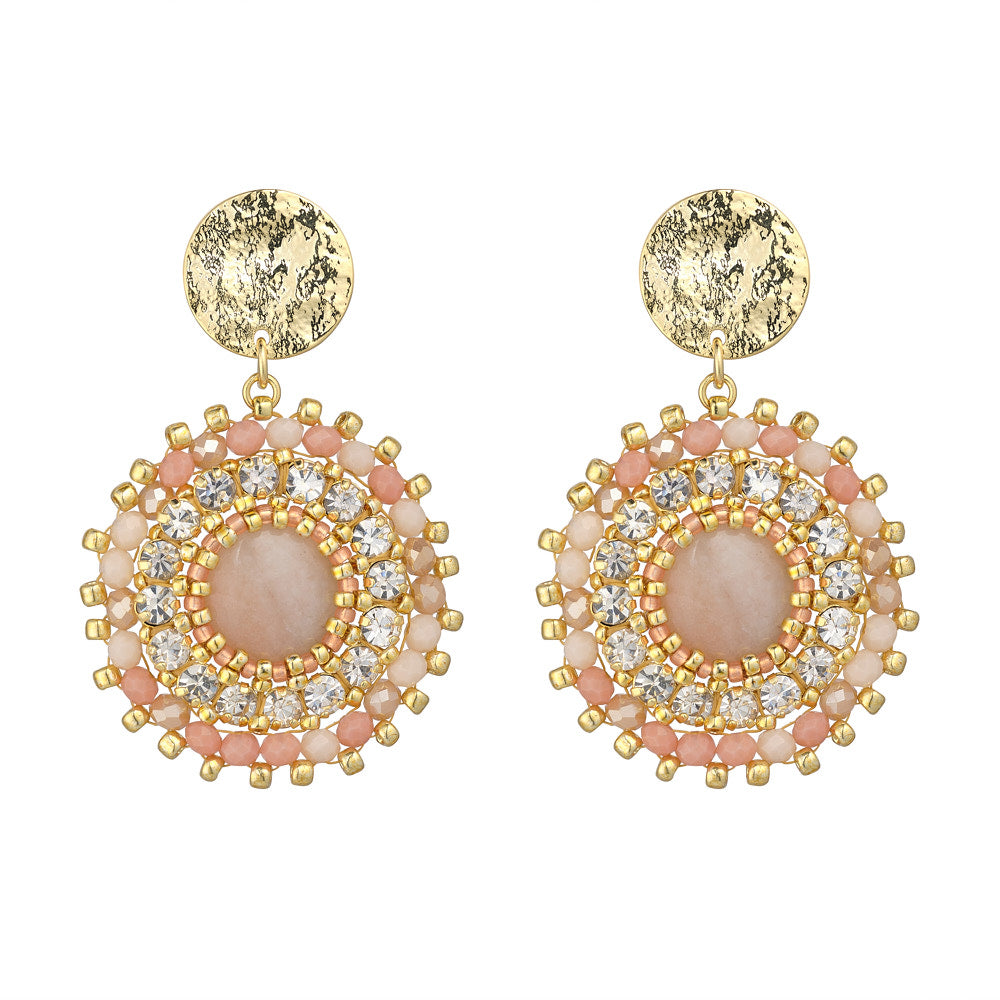 Pink Aventurine Statement Earrings