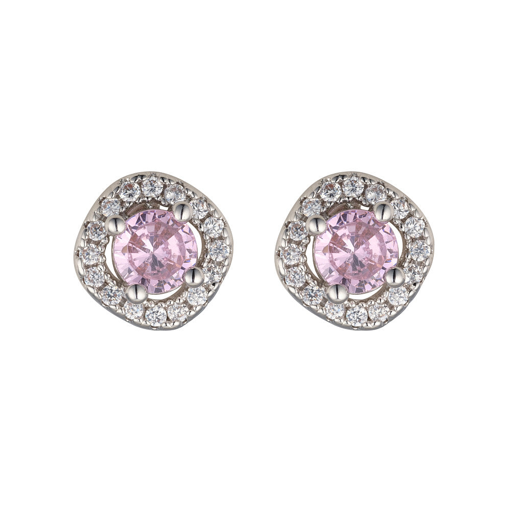 Ivanna Pink CZ Earrings