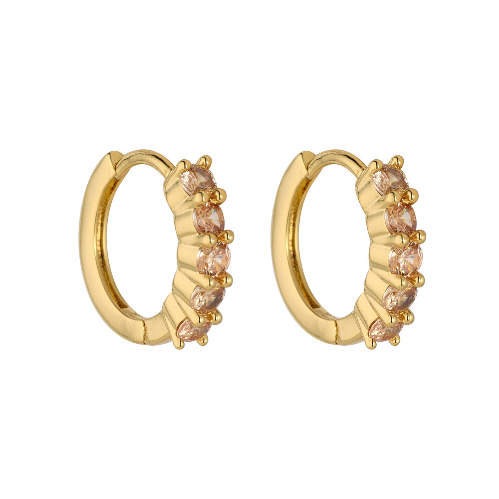 Emmie Champagne CZ Earrings