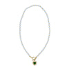 Emerald Drop Faux Pearl Necklace