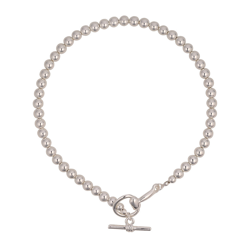 Ring & Toggle Silver Necklace